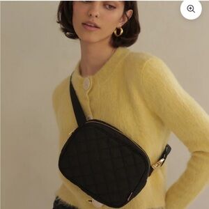 NWT Ela X Jillian Harris Quilted Black Belt Bag